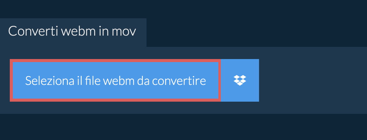 Converti webm in mov