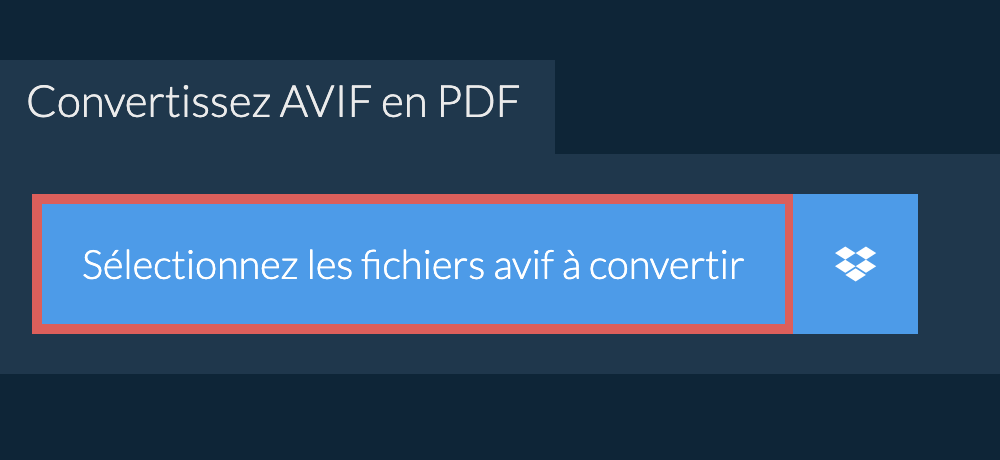 Convertissez avif en pdf