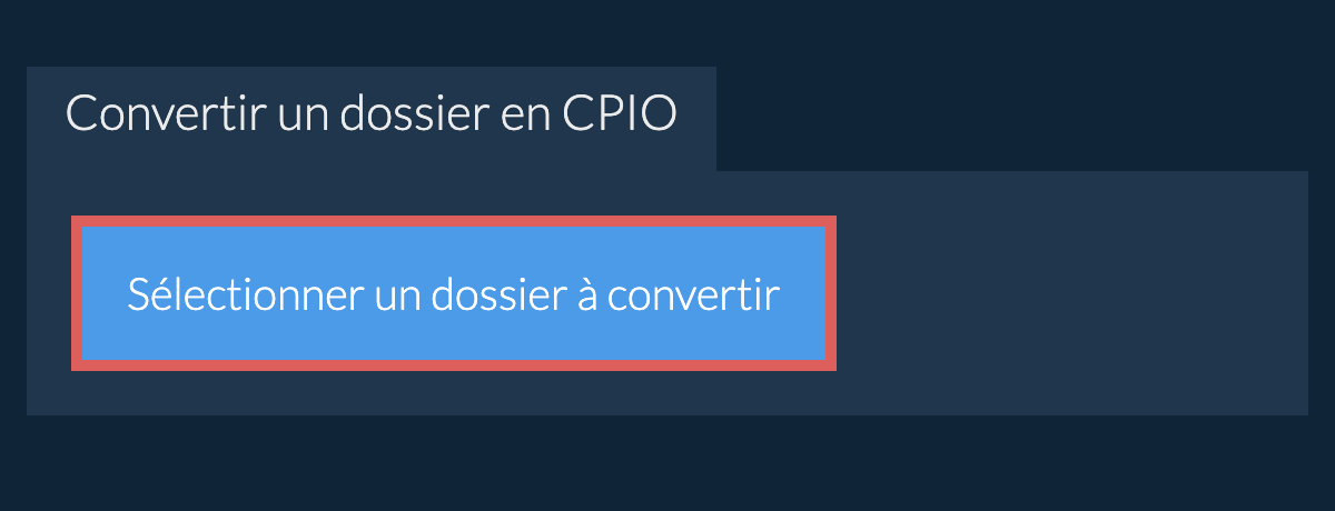 Convertir un dossier en cpio