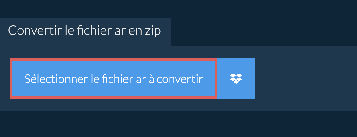 Convertir le fichier ar en zip