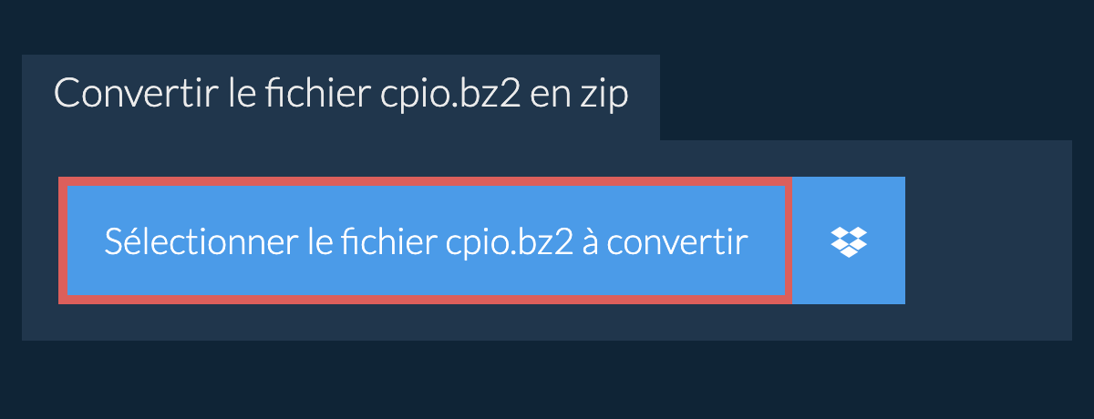 Convertir le fichier cpio.bz2 en zip