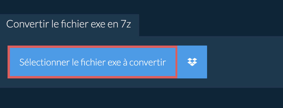 Convertir le fichier exe en 7z