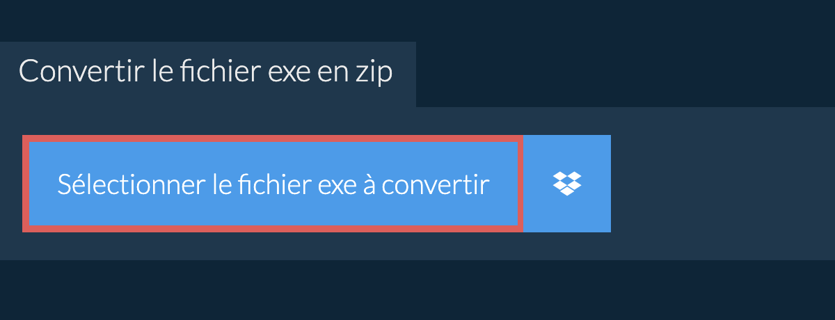 Convertir le fichier exe en zip