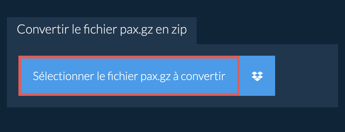 Convertir le fichier pax.gz en zip