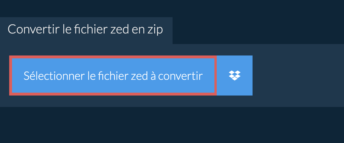 Convertir le fichier zed en zip