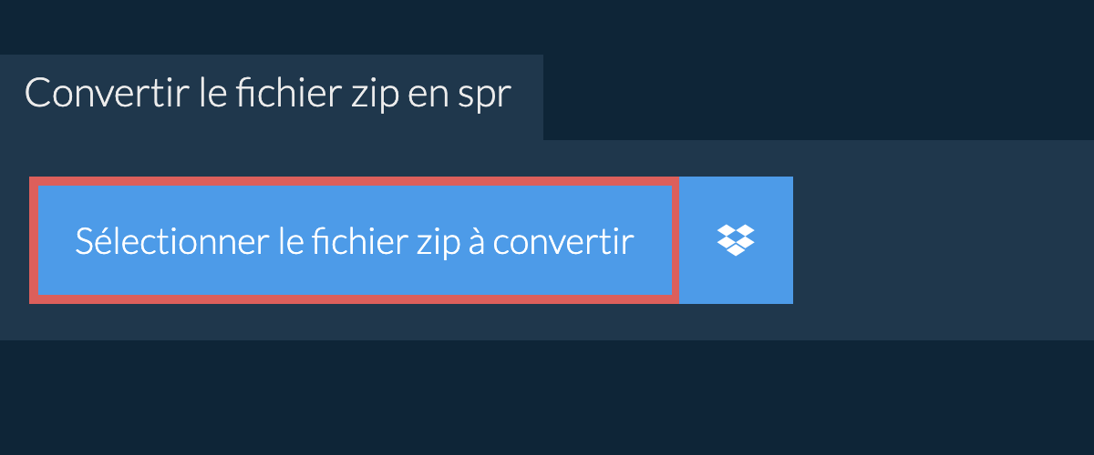 Convertir le fichier zip en spr