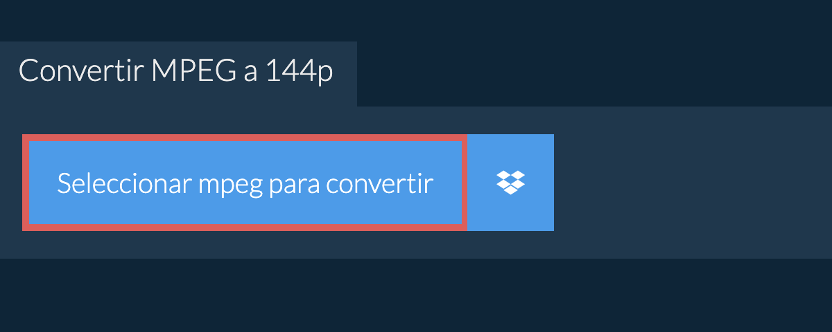 Convertir mpeg a 144p