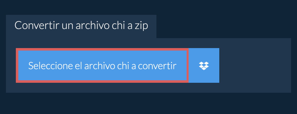 Convertir un archivo chi a zip