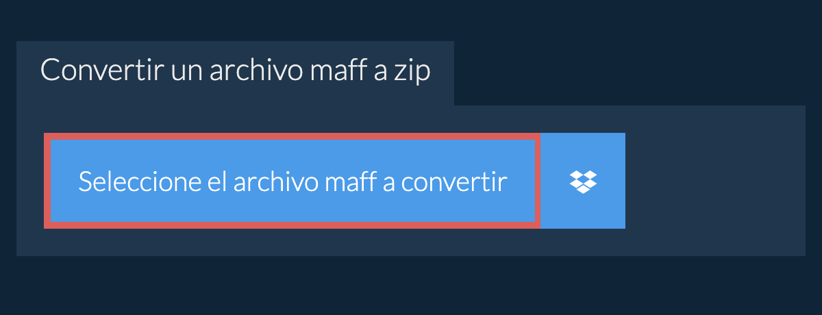 Convertir un archivo maff a zip