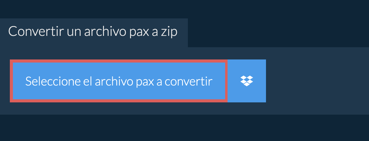 Convertir un archivo pax a zip