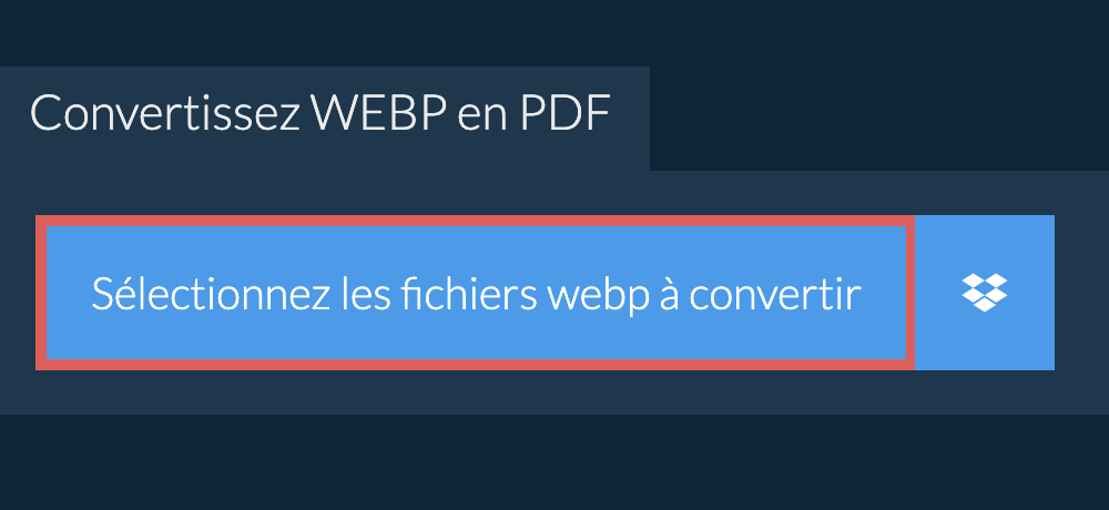 Convertissez webp en pdf