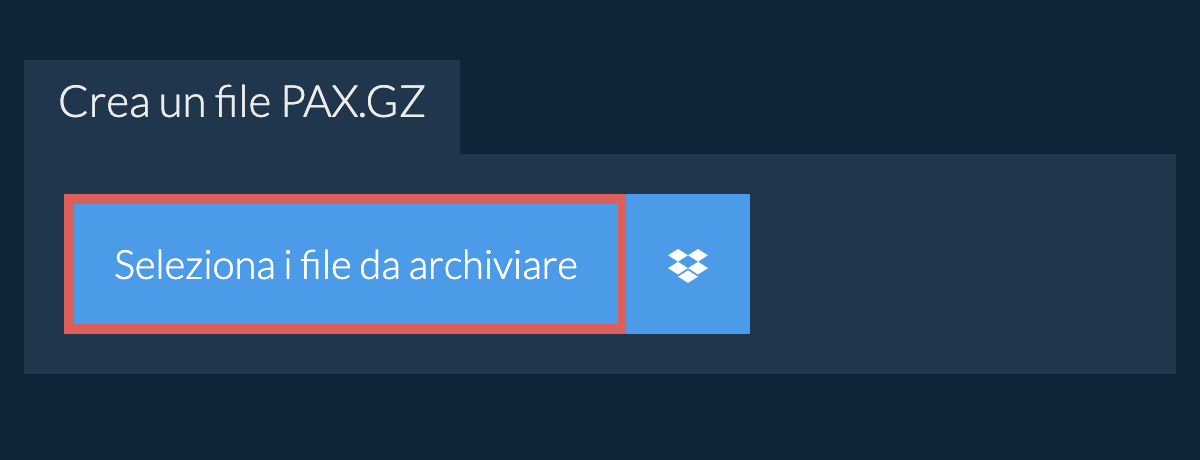 Crea un file pax.gz