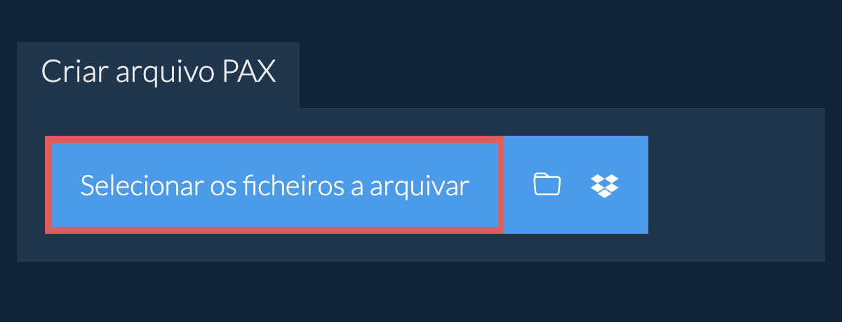 Criar arquivo pax