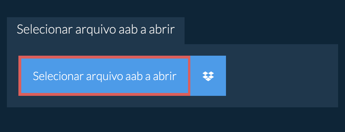 Selecionar arquivo aab a abrir