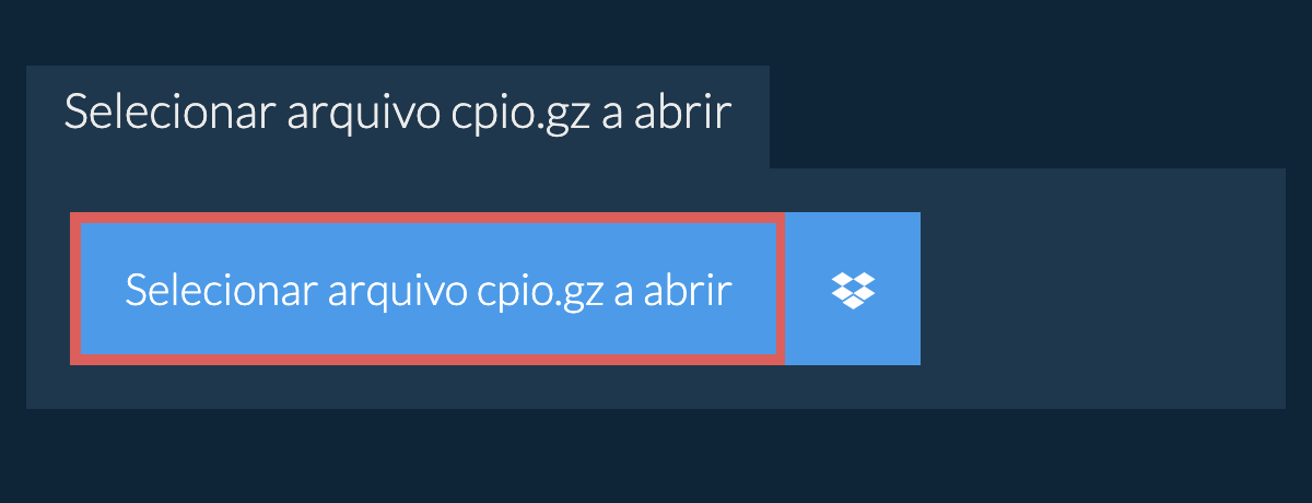 Selecionar arquivo cpio.gz a abrir