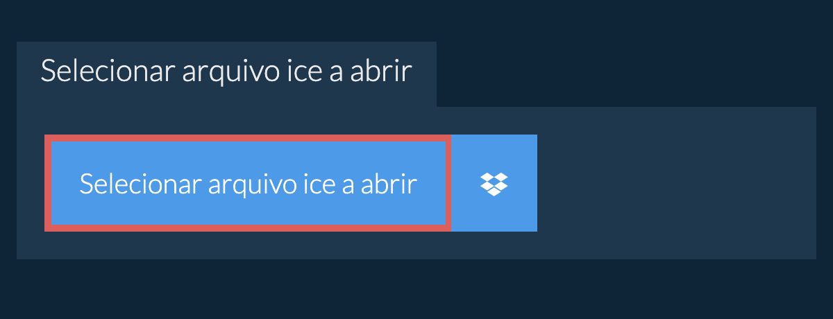 Selecionar arquivo ice a abrir