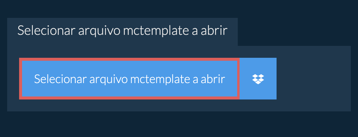 Selecionar arquivo mctemplate a abrir