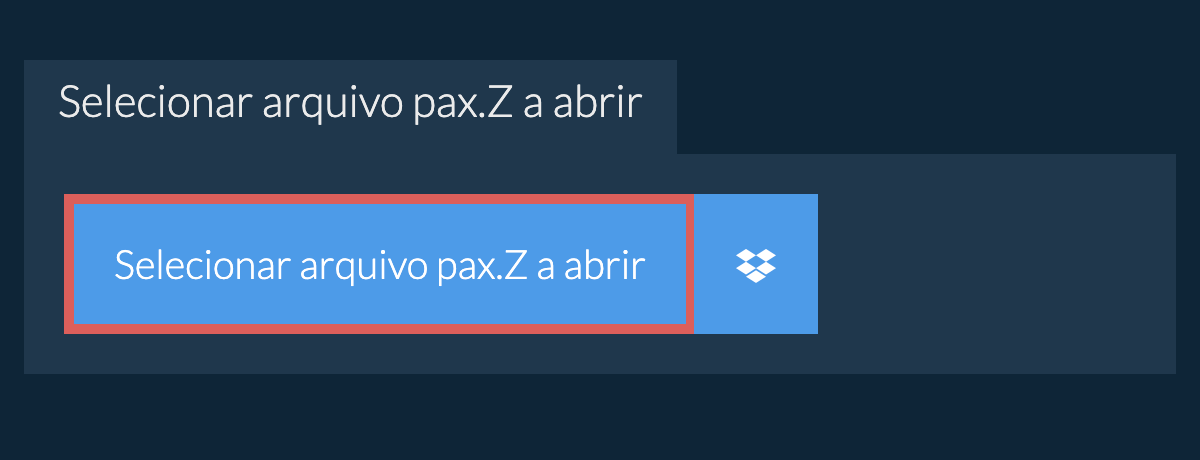 Selecionar arquivo pax.Z a abrir