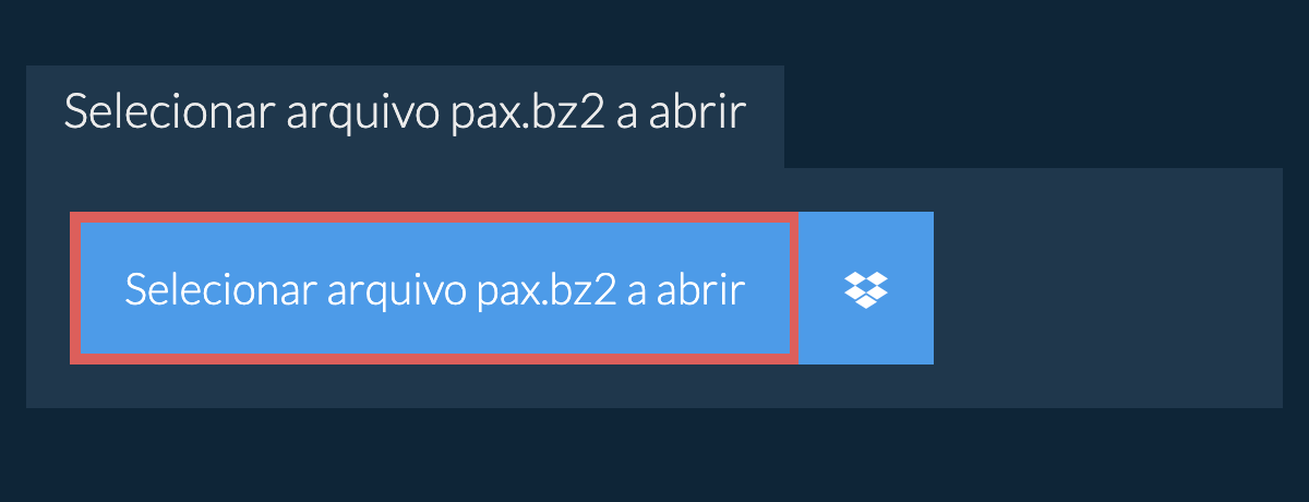 Selecionar arquivo pax.bz2 a abrir