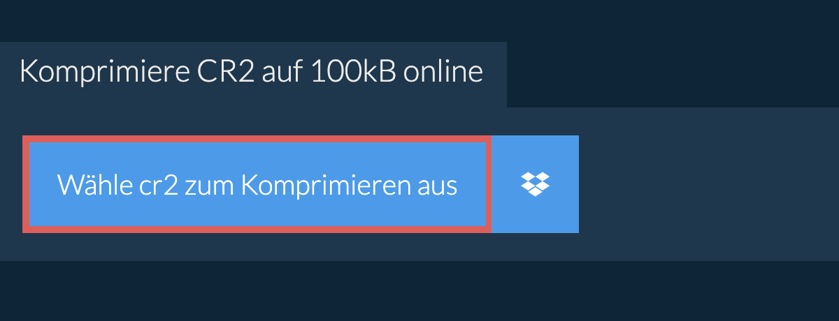 Komprimiere cr2 auf 100kB online