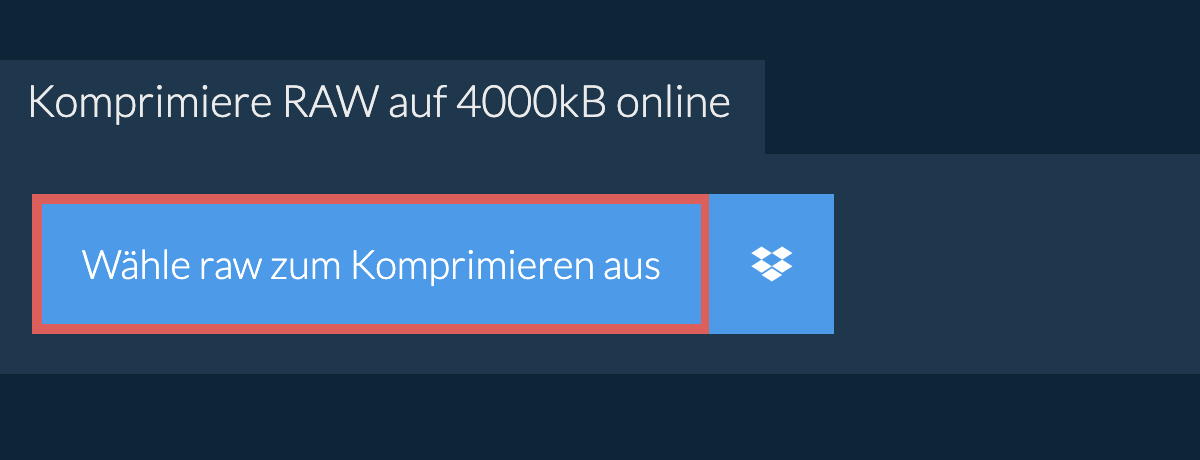 Komprimiere raw auf 4000kB online