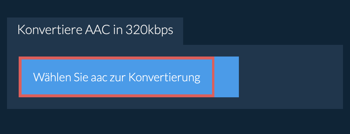 Wählen Sie aac zur Konvertierung