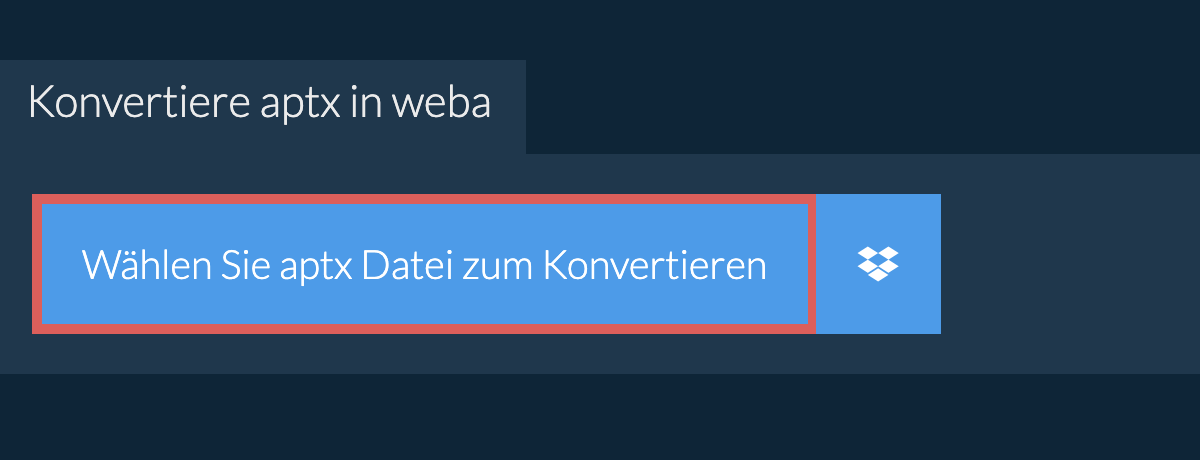 Konvertiere aptx in weba