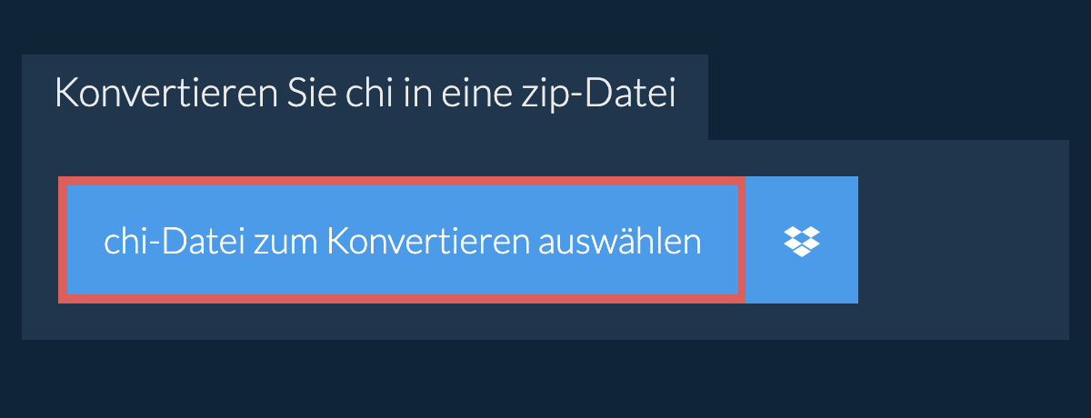 Konvertieren Sie chi in eine zip-Datei