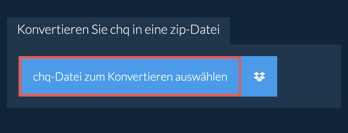 Konvertieren Sie chq in eine zip-Datei