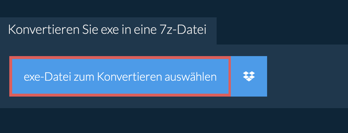 Konvertieren Sie exe in eine 7z-Datei