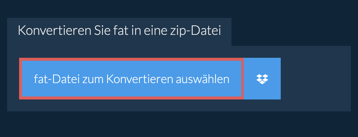 Konvertieren Sie fat in eine zip-Datei