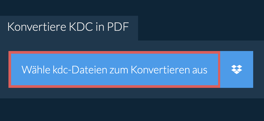 Konvertiere kdc in pdf