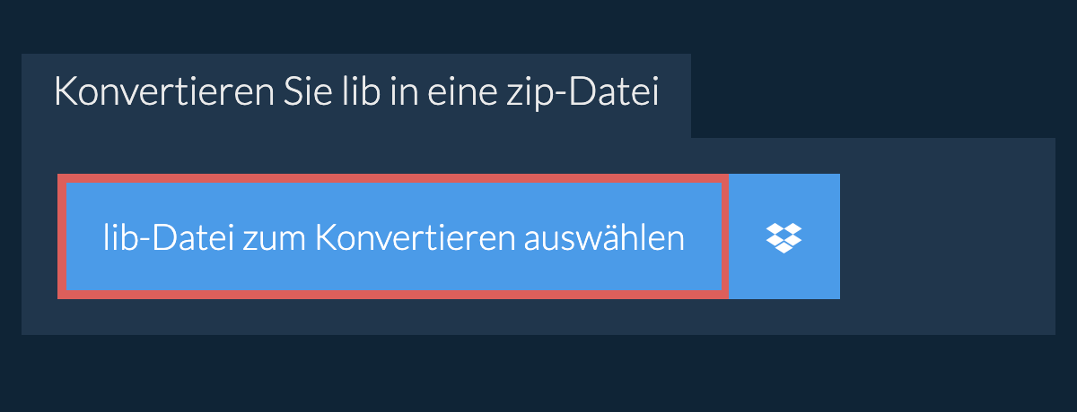 Konvertieren Sie lib in eine zip-Datei