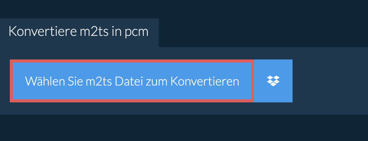 Konvertiere m2ts in pcm