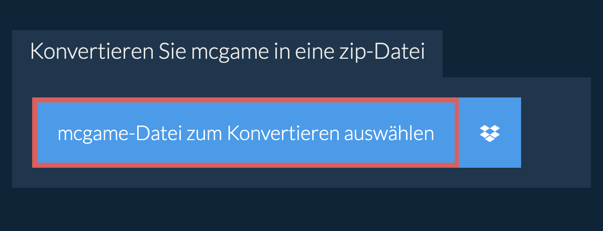 Konvertieren Sie mcgame in eine zip-Datei