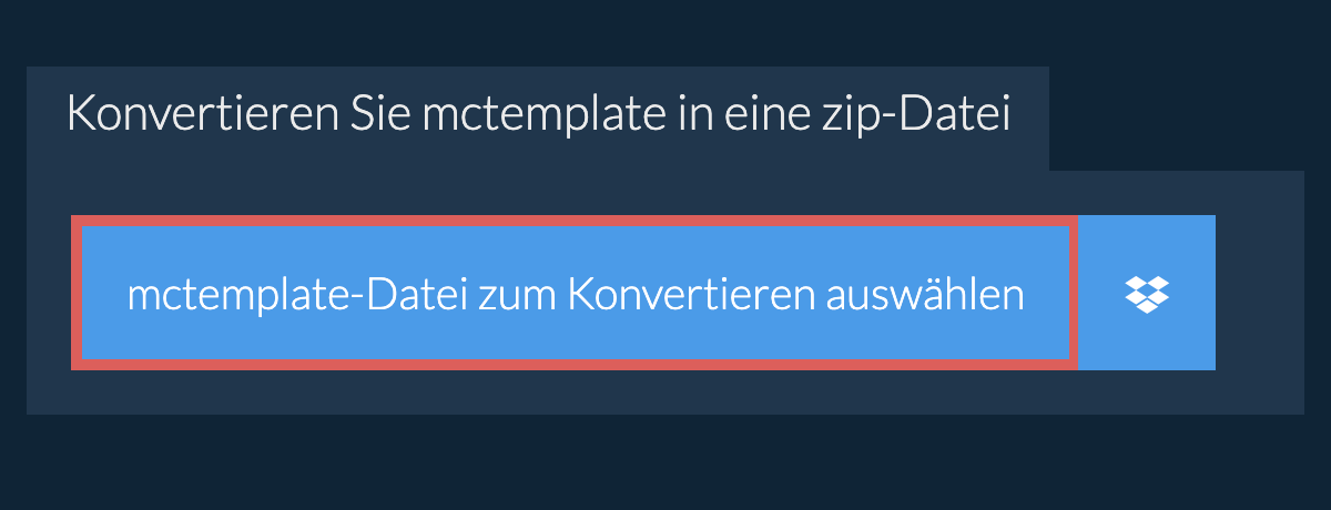 Konvertieren Sie mctemplate in eine zip-Datei