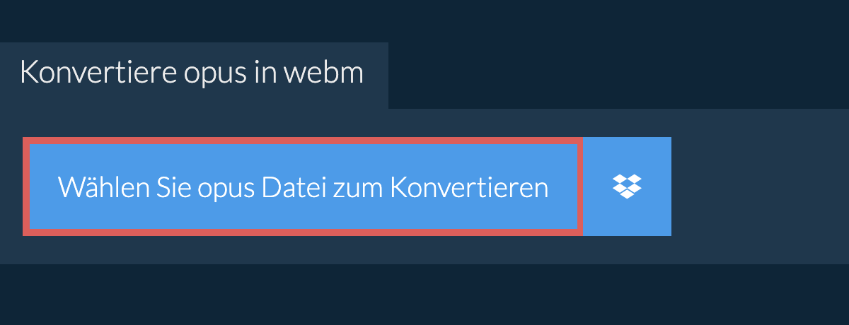 Konvertiere opus in webm