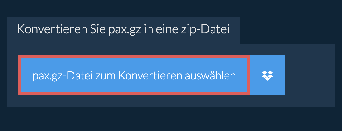 Konvertieren Sie pax.gz in eine zip-Datei