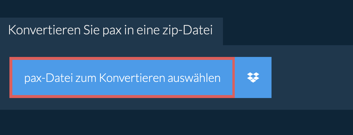 Konvertieren Sie pax in eine zip-Datei