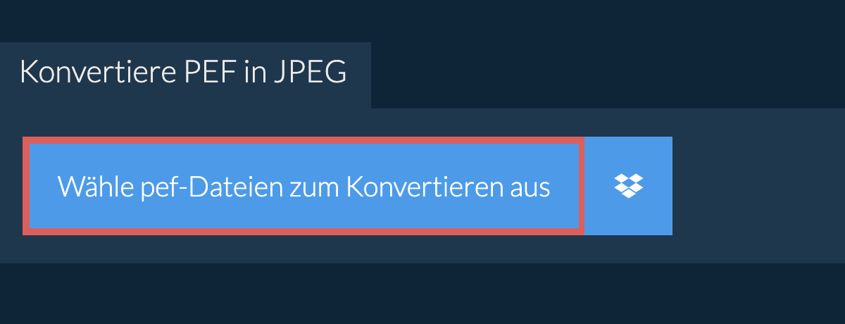 Konvertiere pef in jpeg