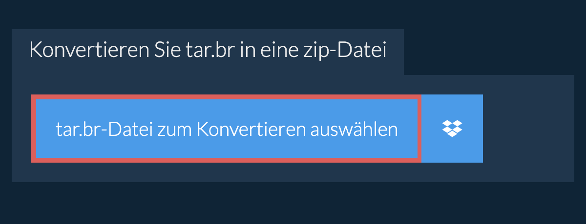 Konvertieren Sie tar.br in eine zip-Datei