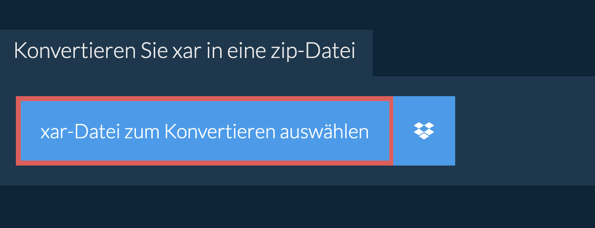 Konvertieren Sie xar in eine zip-Datei