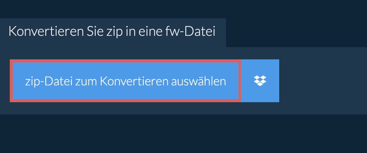 Konvertieren Sie zip in eine fw-Datei