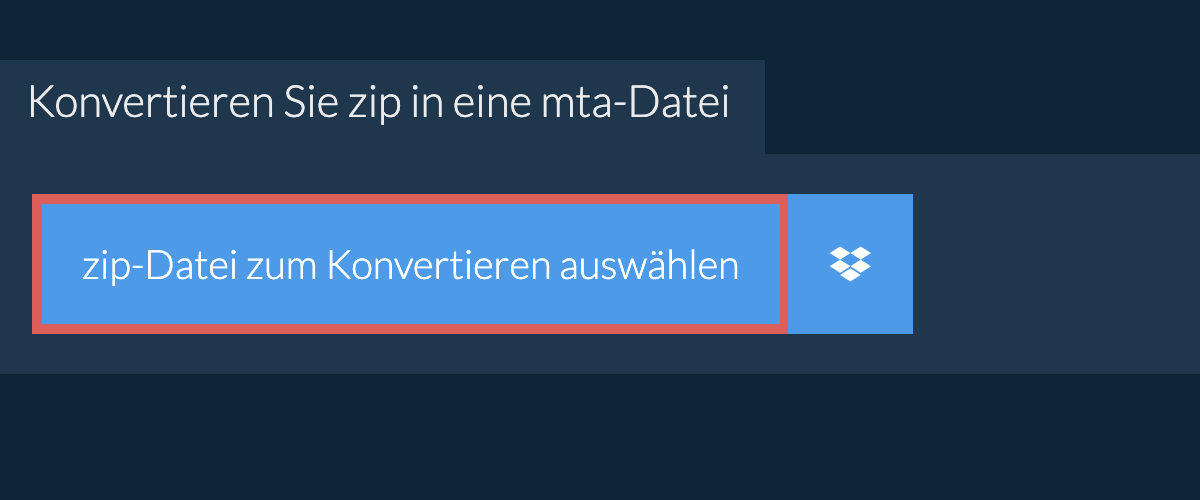 Konvertieren Sie zip in eine mta-Datei