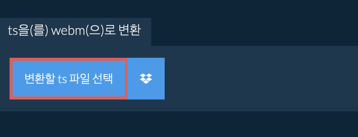ts을(를) webm(으)로 변환