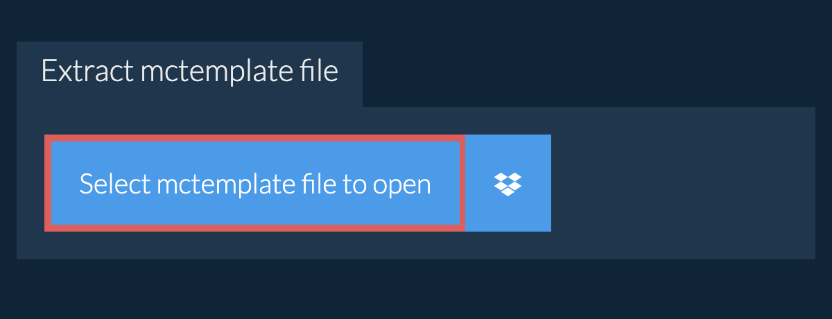 Extract mctemplate file