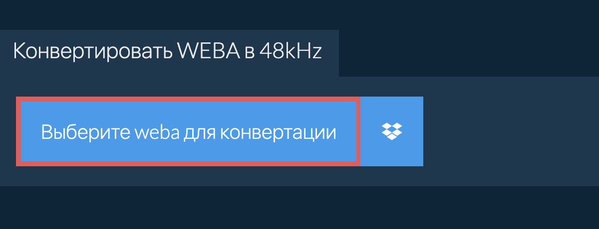 Выберите weba для конвертации