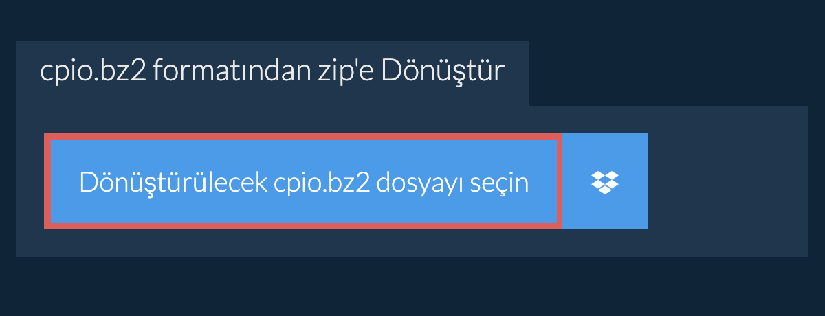 cpio.bz2 formatından zip'e Dönüştür