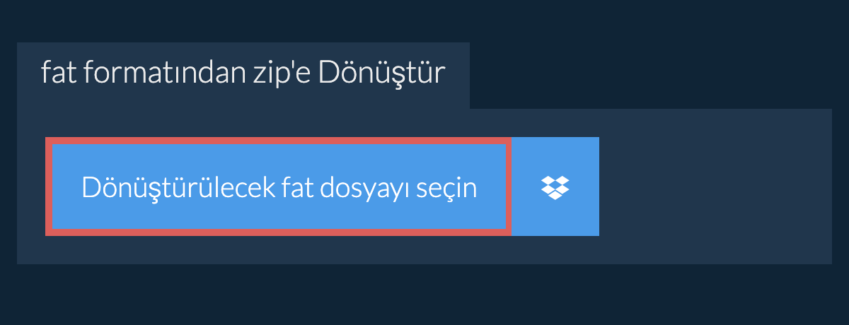 fat formatından zip'e Dönüştür