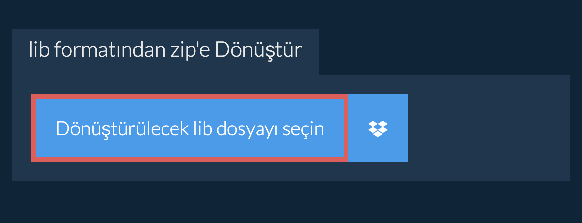 lib formatından zip'e Dönüştür